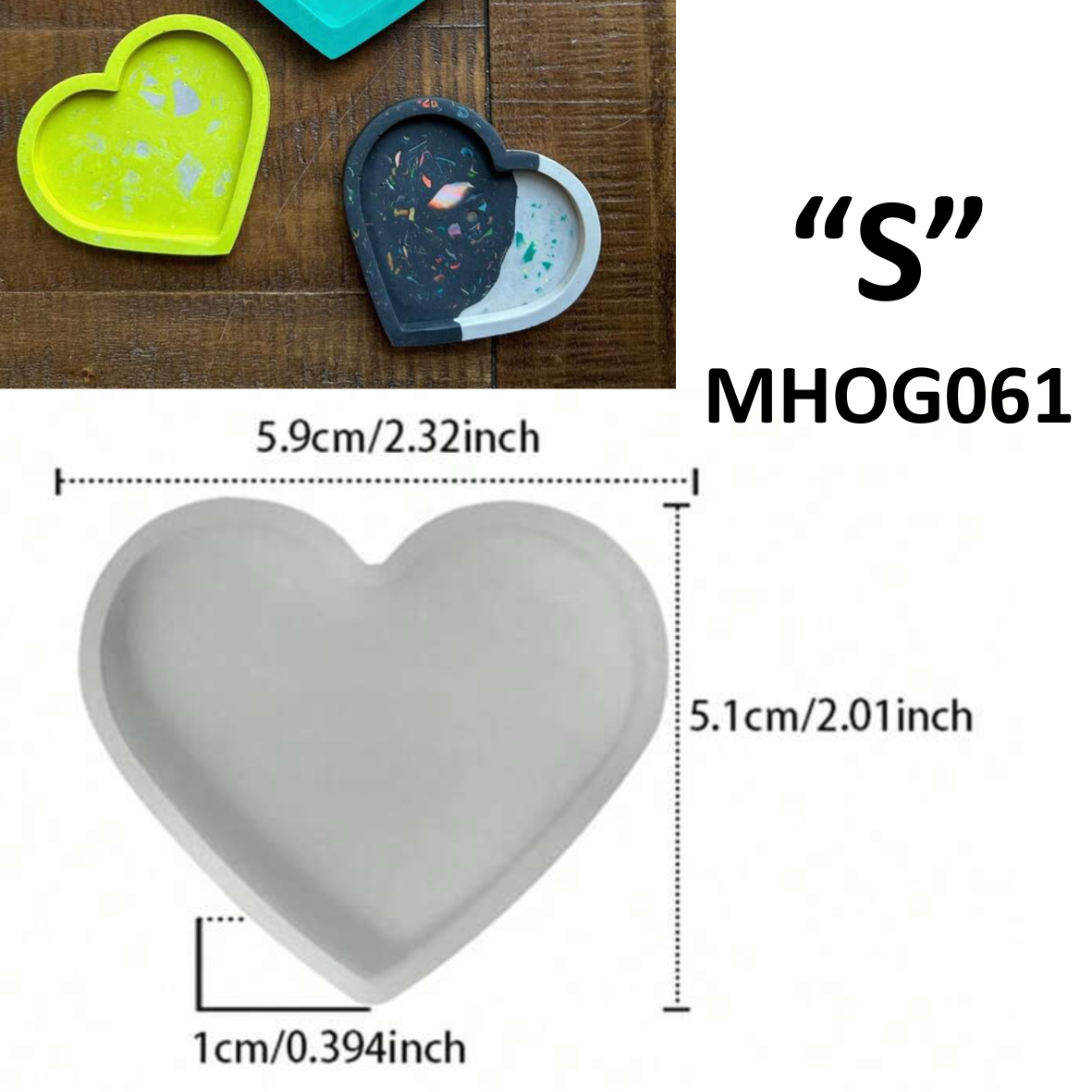 Molde Bandeja Corazon Sencillo S