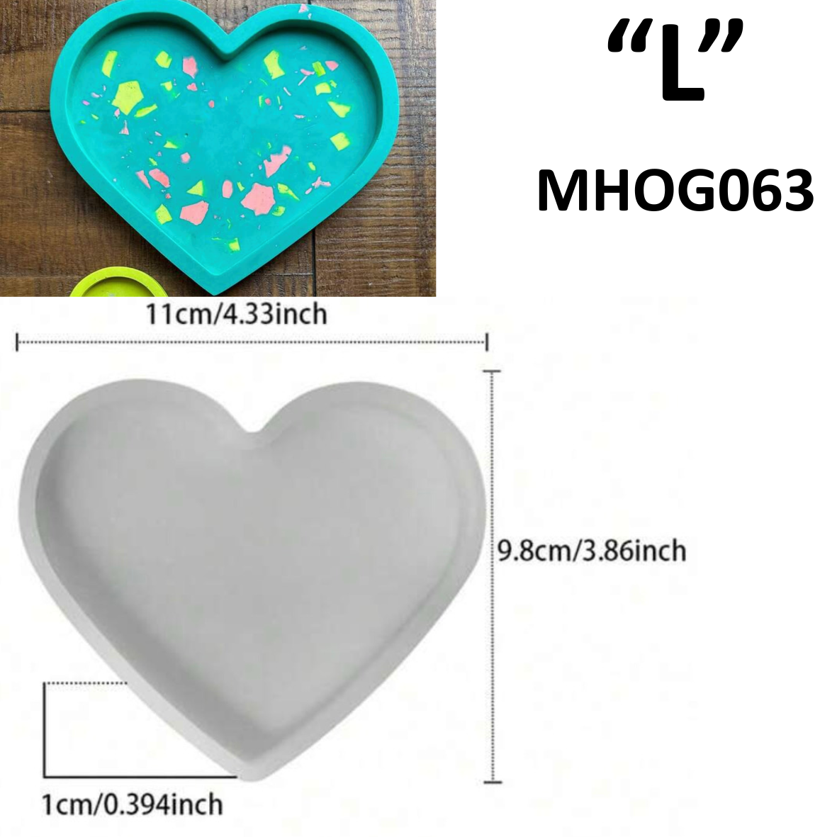 Molde Bandeja Corazon Sencillo L