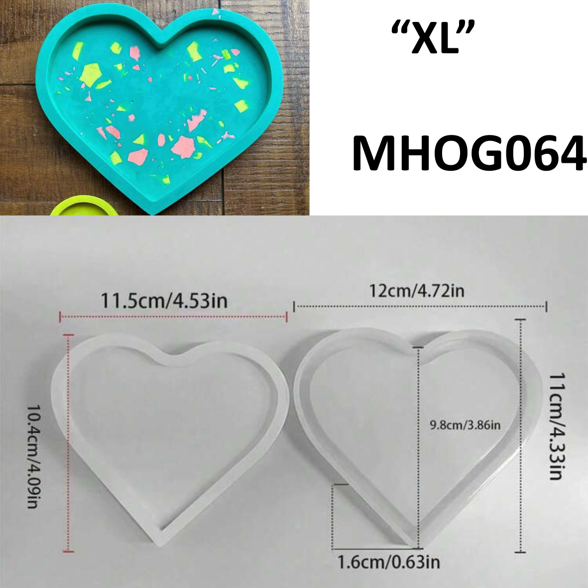 Molde Bandeja Corazon Sencillo Xl